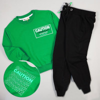 Костюм для мальчика (Smile) артикул 86926 размерный ряд 28/110-32/128 (толстовка+брюки) цвет зеленый