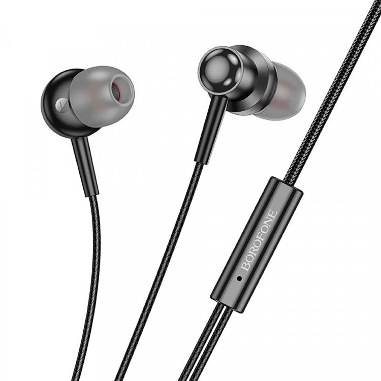 Наушники вакуумные проводные BOROFONE BM87 Element metal, черный