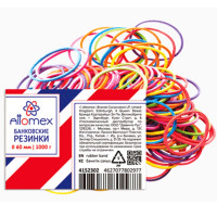 Резинка банковская 1000г 60мм цветная  Attomex арт.4152302 (Ст.1/20)
