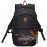 Рюкзак для мальчиков школьный (Stavia) Машина с оранжевыми полосками черный 28х40х18 см арт.67273