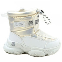 Дутики для девочки (Леопард) белый верх-искусственная кожа подкладка -искусственный мех артикул lm-bg-5316-3C