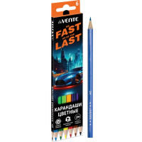 Карандаши цветные (deVENTE) Fast Or Last 6 цветов 2М 2,8 мм шестигранные арт.5021537
