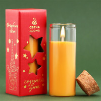 Свеча в стакане 8,5*2,9см "Создай уют" аромат апельсин арт.9469526