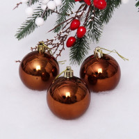 Набор шаров 06см 03шт/наб. "Глянец" шоколад арт.201-1696