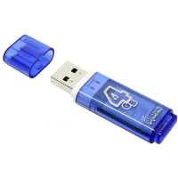 Флеш диск 4GB USB 2.0 Smartbuy Glossy series SB4GBGS-В, синий