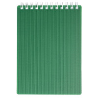 Блокнот А7 пластиковая обложка на гребне 80 листов (Hatber) VELVET Зеленый арт.80Б7В1гр_01607