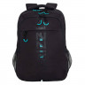 Рюкзак для мальчиков (Grizzly) арт RU-432-5/1 черный-бирюзовый 31х42х22 см