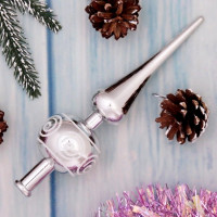 Наконечник 23см "Верхушка" серебро/белый арт.201-1055