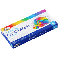 Пластилин 6 цветов 120 грамм (Гамма) Классический со стеком картонная коробка арт 281030