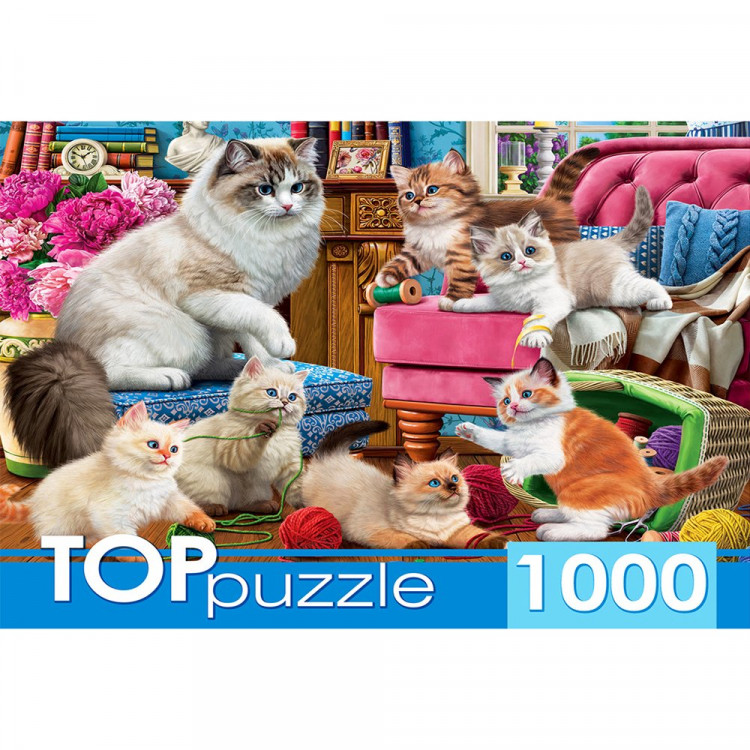 Пазл 1000 элементов TOPpuzzle Озорные котята (РК) арт ХТП1000-2158