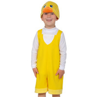 Костюм для мальчика Утенок (полукомбинезон с бретелями,шапочка) р.32/122 ткань-плюш арт.2059