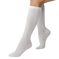 Гольфы хлопок арт.5С55 хлопок 70% полиамид 20% эластан 10% рельефный рисунок цвет белый (Юстатекс)