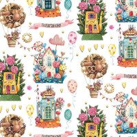 Бумага упаковочная 70*100см "Веселый праздник" арт.79720