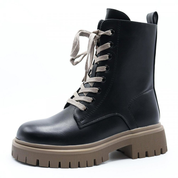 Ботинки для девочки (Stylele) черные верх-искусственная кожа подкладка-байка размерный ряд 36-40 арт.lzl-D8675-8