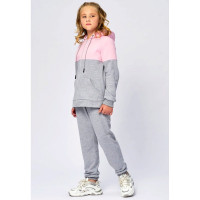 Костюм спортивный для девочки арт.Поли размер 30/116-42/158 цвет розовый/серый