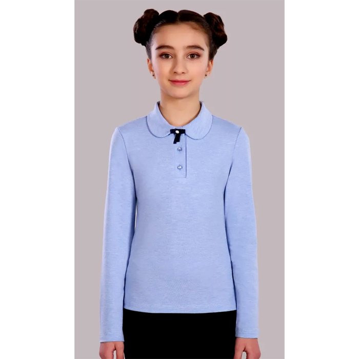 Блузка трикотаж для девочки (Jersey Lab) длинный рукав цвет сиреневый арт.13171 Элиза размерный ряд 28/122-42/164