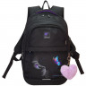 Рюкзак для девочек школьный (Stavia) Кошка с бабочкой черный 28х40х18 см арт.67274