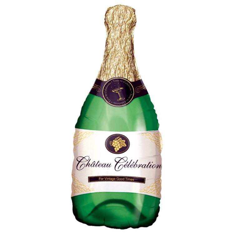 Шар фольгированный 100см Фигура "Бутылка шампанского" арт.1207-0503