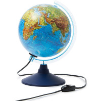 Глобус физико-политический диаметр 210мм Классик Евро с подсветкой голубая подставка арт Ке012100181