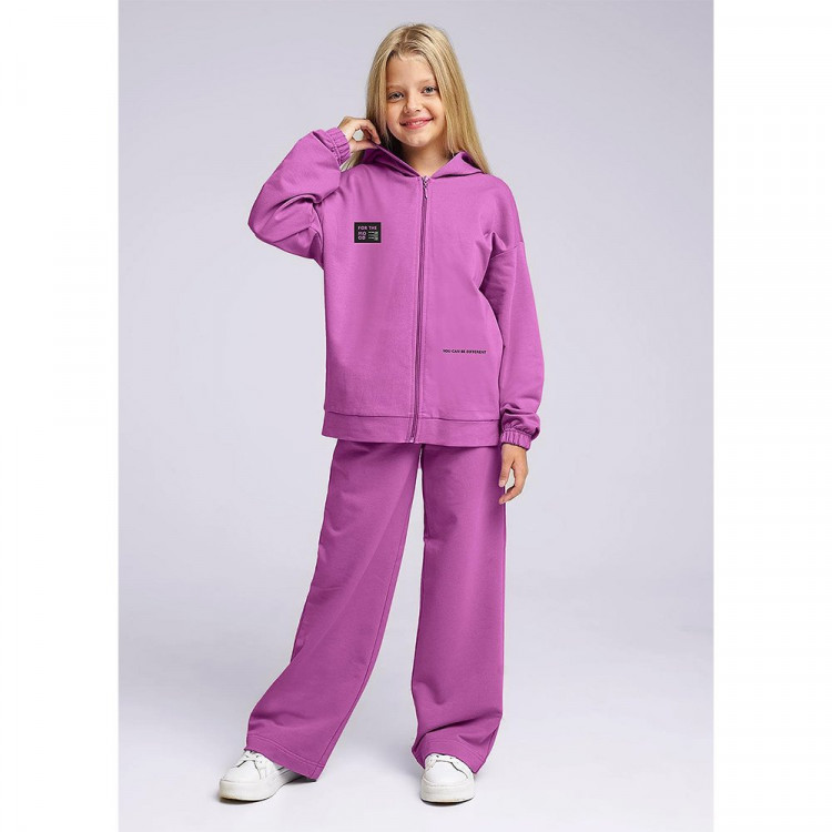 Костюм спортивный для девочки артикул CLE 849518/70у_п размер 34/134-40/152 трикотажный цвет темно-розовый