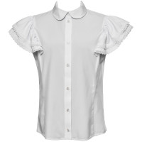 Блузка для девочки (ANNA-S) короткий рукав цвет белый арт.17AS размерный ряд 32/128-42/158