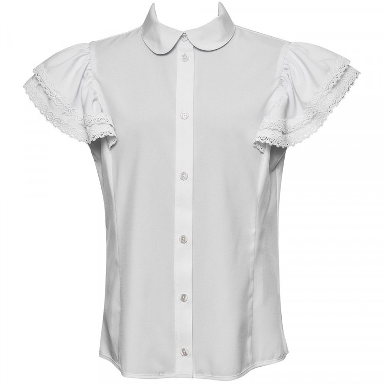 Блузка для девочки (ANNA-S) короткий рукав цвет белый арт.17AS размерный ряд 32/128-42/158