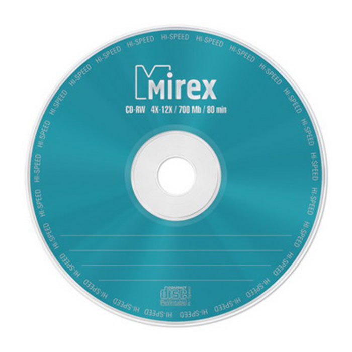 Диск  CD-RW Mirex 700Мб 12x Cake Box (Ст.25) УПАКОВКА