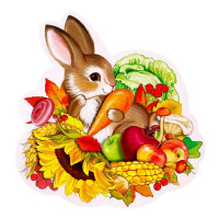 Плакат "Зайка в дарах осень" 24*22,5см арт.9951898