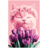 Картина по номерам холст на подрамнике 20х30см Феникс Кот с тюльпанами арт.71246