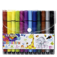 Фломастеры (deVENTE) Trio Jumbo 12 цветов утолщенные трехгранные пластиковый блистер арт.5081950