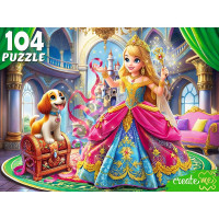 Пазл 104 элемента Веселая принцесса и щенок (РК) арт.УК104-0200