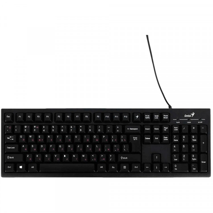 Клавиатура провод. Genius Smart KB-100 классическая раскладная, влагоустойчивая, клавиш 105, провод 1,5 м, USB, черный