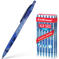 Ручка шар. автомат (ErichKrause) XR-30 проз.корп. рез.упор. синий, 0,7мм арт.17721 (Ст.12)