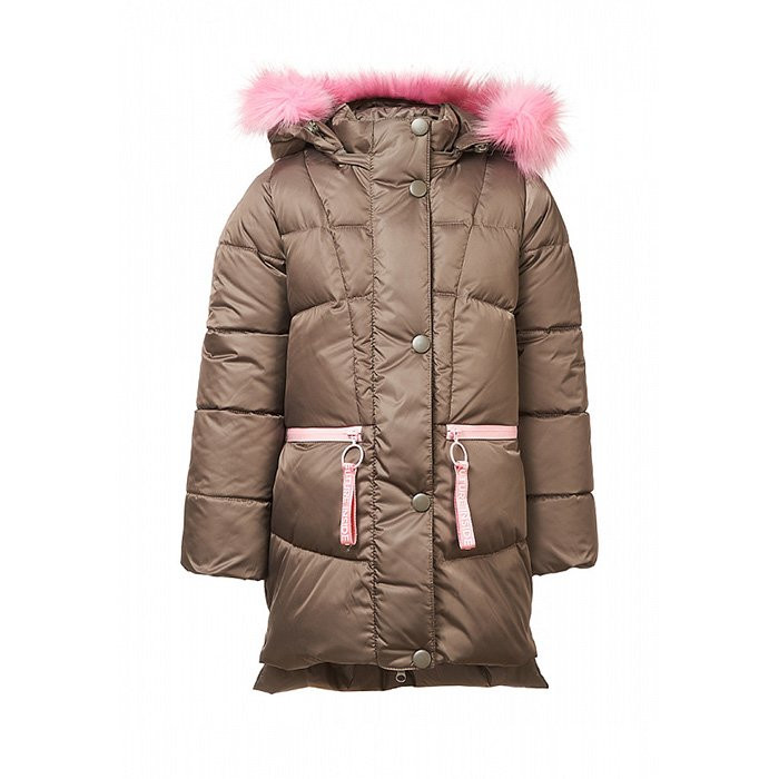 Куртка зимняя удлиненная для девочки (Oldos) арт.Эмма цвет болотный