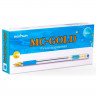 Ручка шариковая  прозрачный корпус  резиновый упор (MC Gold) голубая