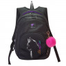 Рюкзак для девочек школьный (Stavia) Shiny cat черный/лиловый 31х42х13 см арт.67277