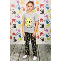 Пижама для мальчика (Елена) артикул 22218Па (футболка+штаны) разм.р.32/122-36/140 цв.меланж