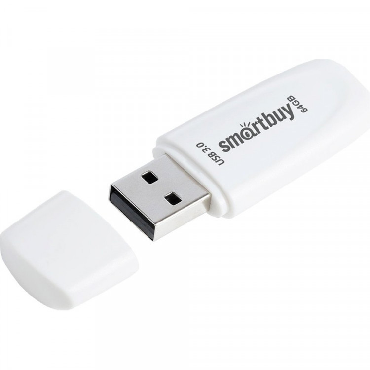 Флеш диск 64GB USB 3.0 SmartBuy Scout, белый