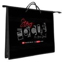 Папка А3 пластик на молнии ручка-шнур (ОНИКС) В фокусе арт.ПР 3-20