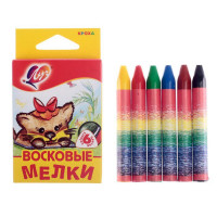 Мелки восковые (ЛУЧ) КРОХА 6 цветов треугольные арт.12С870-08