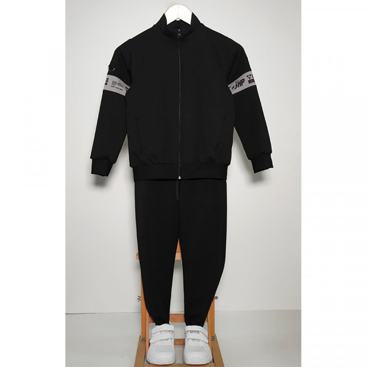 Костюм спортивный для мальчика арт.2278-01.3 размер 34/134-40/152 трикотажный цвет черный