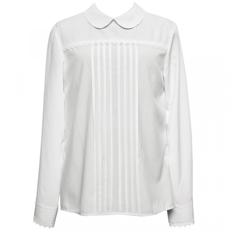 Блузка для девочки (ANNA-S) длинный рукав цвет белый арт.19AS размерный ряд 32/128-42/158