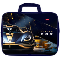Папка А4 текстиль на молнии ручка-тесьма (Hatber) Luxury Car арт.NSn_32105