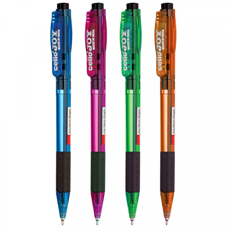 Ручка шариковая автоматическая  (CELLO) Joy Neon tinted 0,7мм синий арт. 352