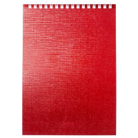 Блокнот А5 мягкая обложка на гребне 80 листов (Hatber) Metallic Красный бумвинил арт 80Б5бвВ1гр