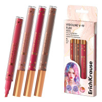 Маркер флуорисцентный ErichKrause Visioline V-19 Flex Idol 0,6-3,5мм 4 шт ассорти арт.63374 (Ст.24)