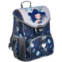 Ранец для девочек школьный (ErichKrause) ErgoLine Bluecurl синий 25x37x14 см арт.52587