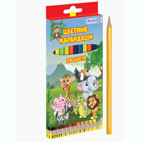 Карандаши цветные (Attomex) Zoo 24 цвета М 2,65мм арт.5024810