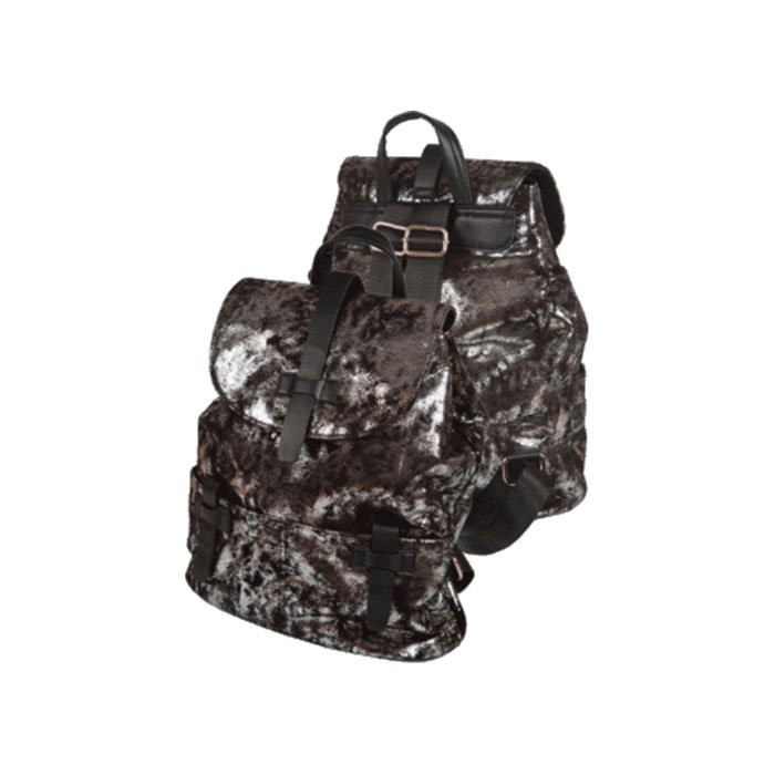 Рюкзак для девочки (deVENTE) черный кожзам 31х28х12 см арт.7034911