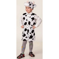 Костюм для мальчика Бычок Пестрый черно-белый (шорты, жилет, головной убор) р.28/110 ткань арт.21-1-110-56
